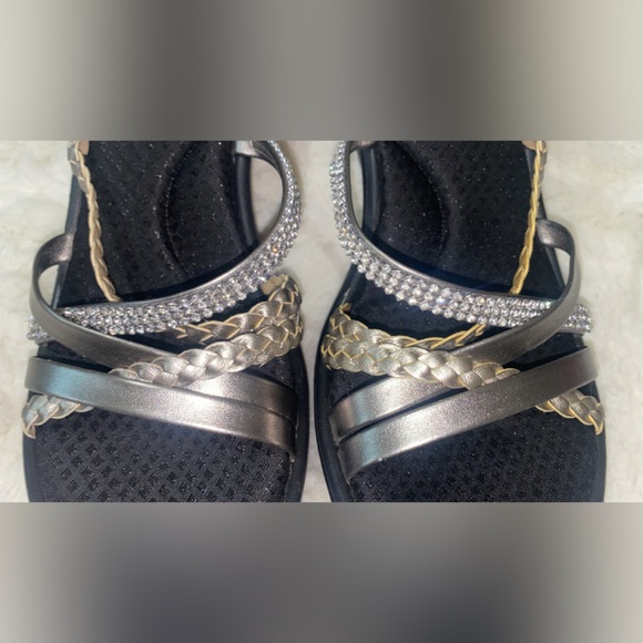 Skechers Women's Black and Gold Sandals - Picture 4 of 8